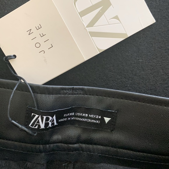 ZARA BNWT Faux Leather Long Shorts - Picture 9 of 9